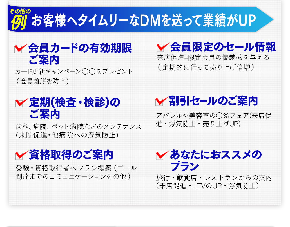 お客様へタイムリーなDMを送って業績がアップ